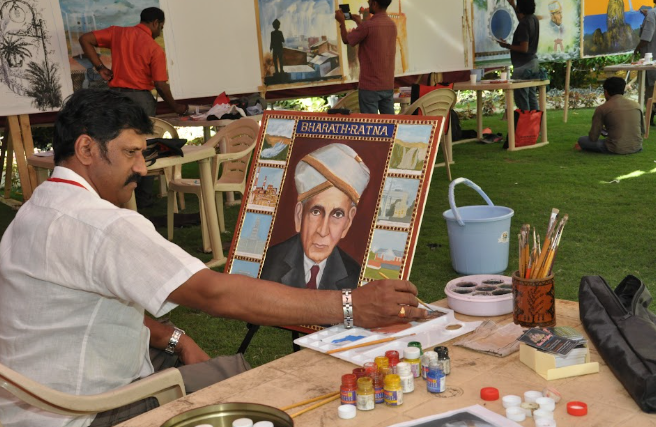 Shreem Art Studio Workshop - Traditional painting in progress